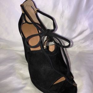 Calvin Klein Ramona wedge  black suede size 8 new